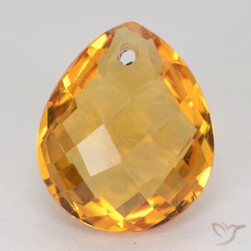 3.86ct 天然 深金色 黄水晶, 梨形, VVS-VS