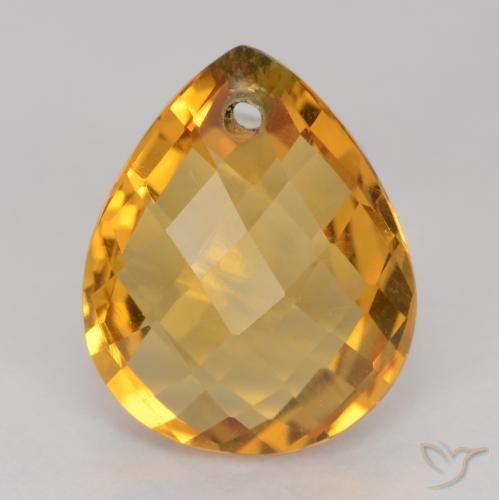 3.39ct 天然 深金色 黄水晶, 梨形, VVS-VS