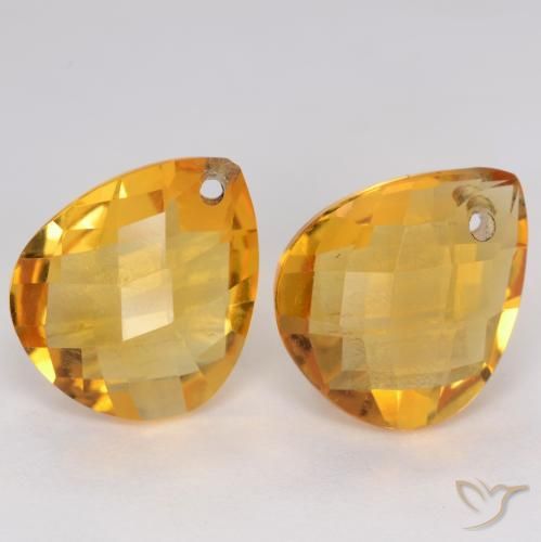 7.21克拉天然黄水晶，梨形，VVS-VS