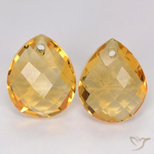 7.32ctw 天然 深金橙色 黄水晶, 梨形, VVS-VS