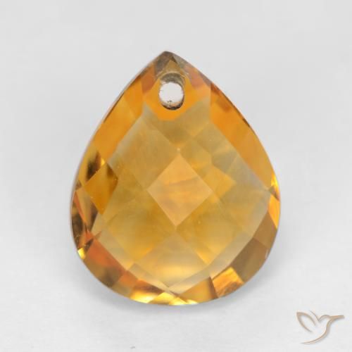 3.89ct 天然 橙金 黄水晶, 梨形, VVS-VS