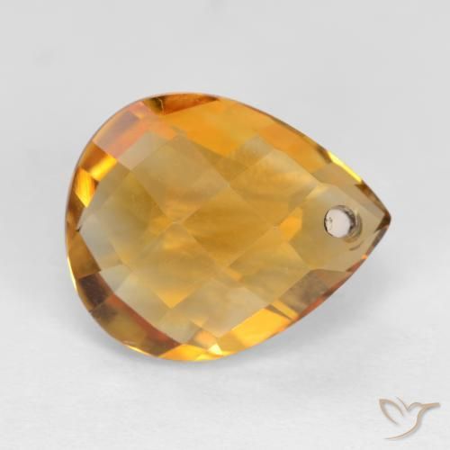 3.89克拉天然黄水晶，梨形，VVS-VS