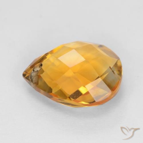 3.89克拉天然黄水晶，梨形，VVS-VS