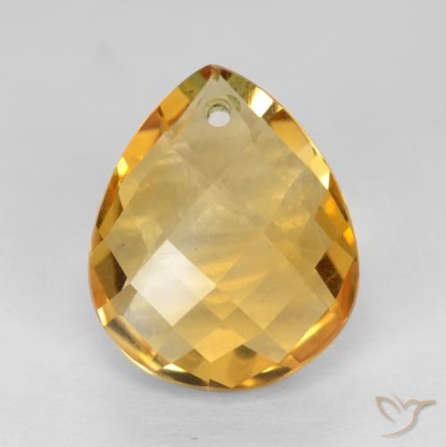 3.85ct 天然 深金橙色 黄水晶, 梨形, VVS-VS