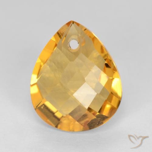 3.54ct 天然 深金橙色 黄水晶, 梨形, VVS-VS
