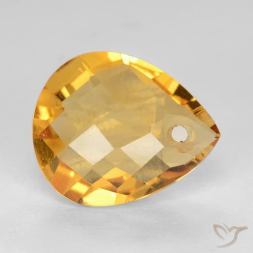 3.54克拉天然黄水晶，梨形，VVS-VS