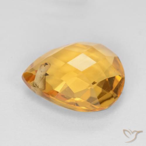 3.54克拉天然黄水晶，梨形，VVS-VS