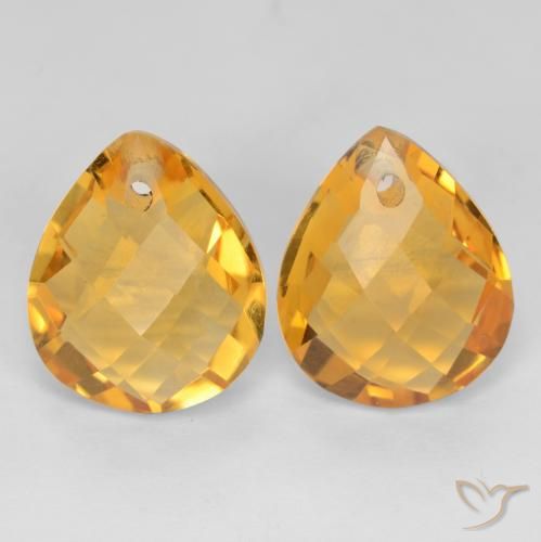 7.39ctw 天然 深金色 黄水晶, 梨形, VVS-VS