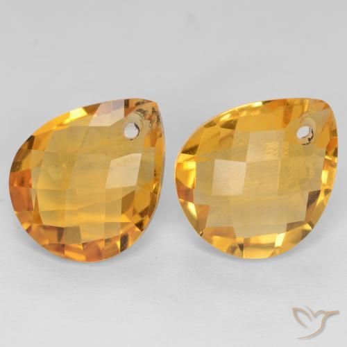 7.39克拉天然黄水晶，梨形，VVS-VS