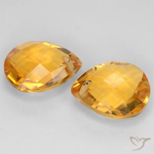 7.39克拉天然黄水晶，梨形，VVS-VS