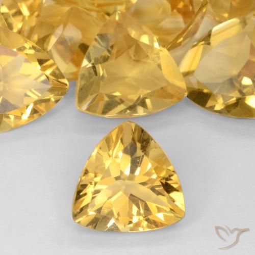 1.50ct 天然 深金 黄水晶, 胖三角形, VVS-VS