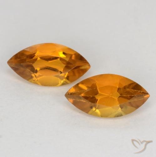 1.05ctw 天然 中橙 黄水晶, 榄尖形, VS