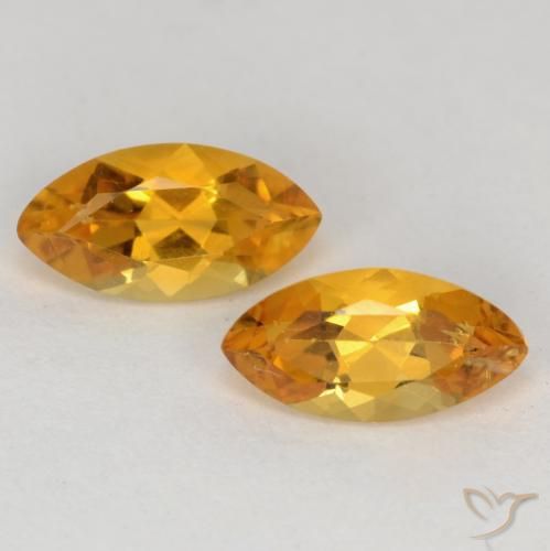 1.08ctw 天然 深橙金 黄水晶, 榄尖形, VS