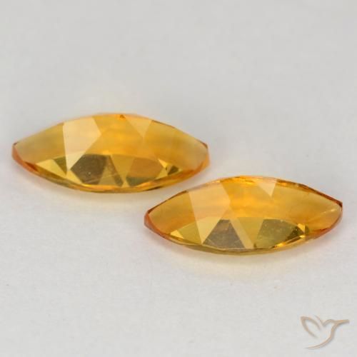 1.08克拉天然黄水晶，榄尖形，VS