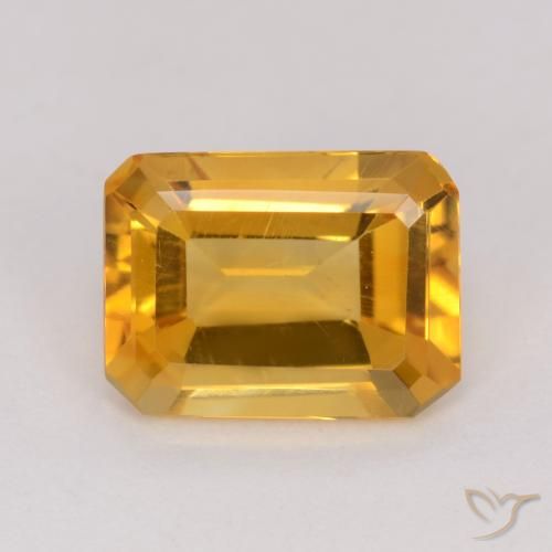 1.20ct 天然 深金橙色 黄水晶, 祖母绿式切割, VVS-VS