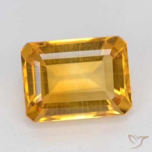 1.57ct 天然 深金色 黄水晶, 祖母绿式切割, VVS-VS