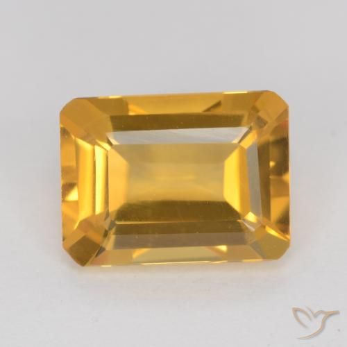 1.24ct 天然 深金橙色 黄水晶, 祖母绿式切割, VVS-VS