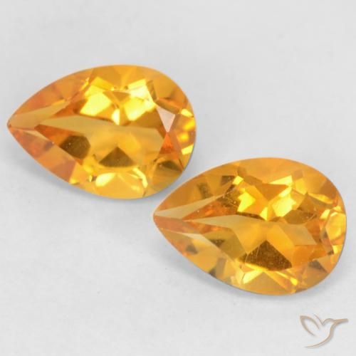 1.33ctw 天然 深橙金 黄水晶, 梨形, VVS-VS