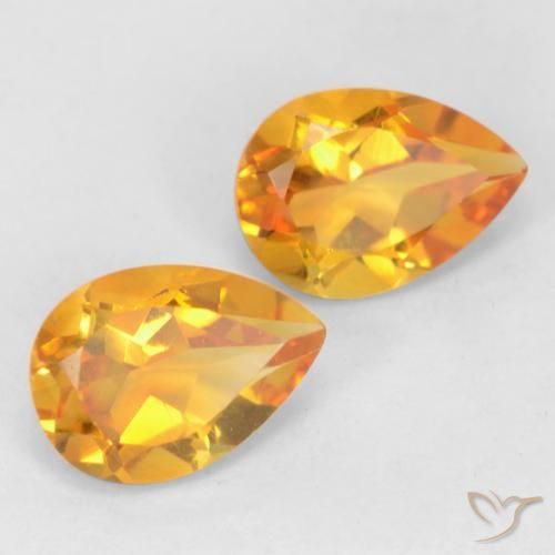1.33克拉天然黄水晶，梨形，VVS-VS