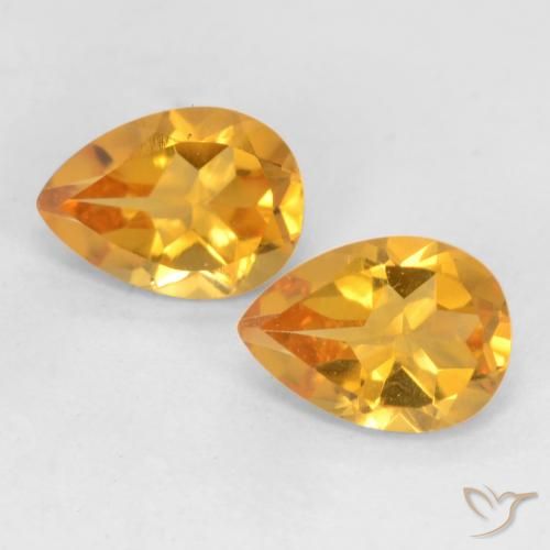 1.33ctw 天然 深金色 黄水晶, 梨形, VVS-VS