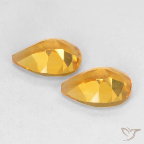 1.33克拉天然黄水晶，梨形，VVS-VS
