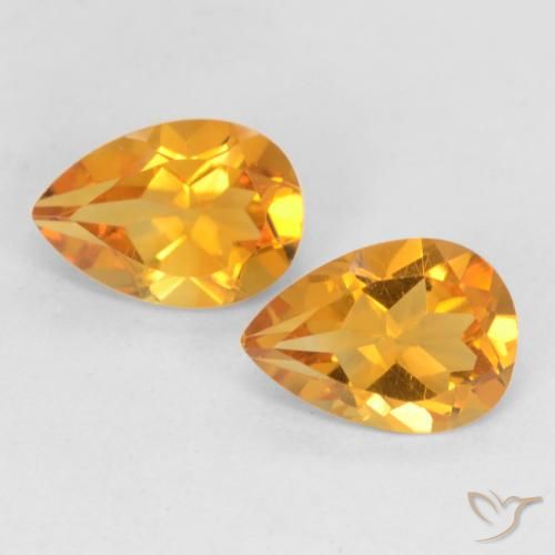 1.33ctw 天然 橙金 黄水晶, 梨形, VVS-VS