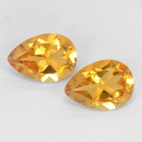 1.37天然金色黄水晶，梨形，7.1×5毫米，VVS-VS