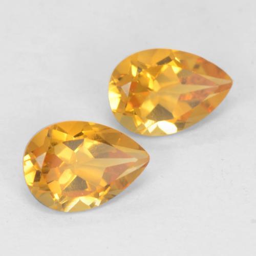 1.37天然金色黄水晶，梨形，7.1×5毫米，VVS-VS