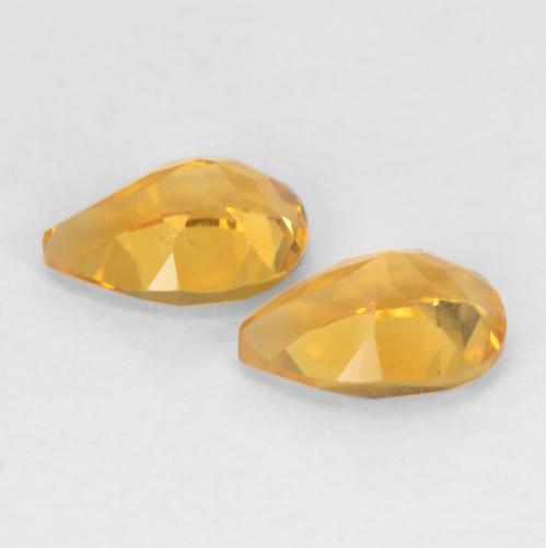1.37天然金色黄水晶，梨形，7.1×5毫米，VVS-VS