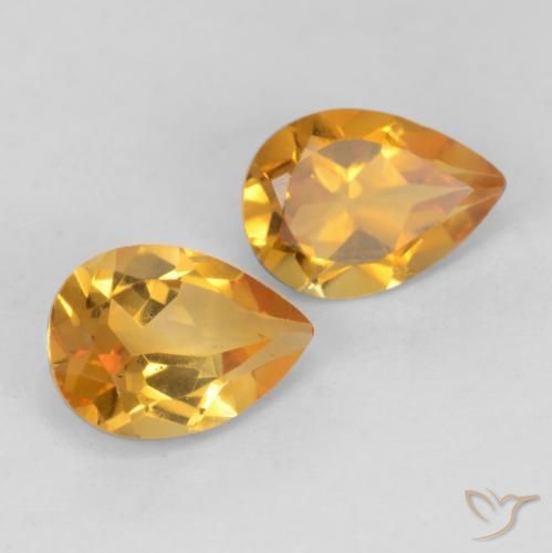 1.27克拉天然黄水晶，梨形，VVS-VS