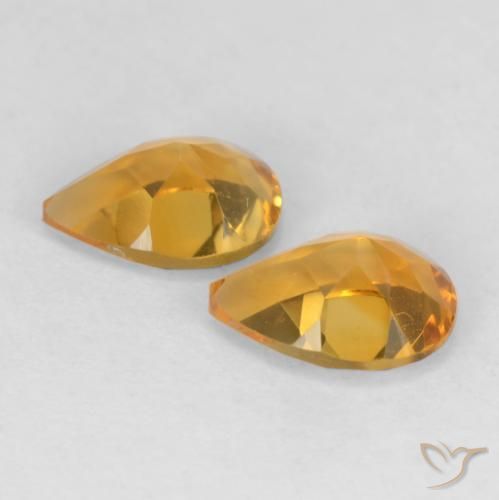 1.27克拉天然黄水晶，梨形，VVS-VS