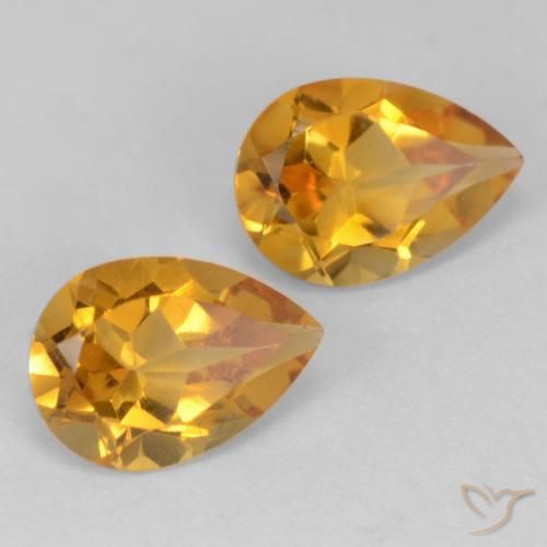 1.28克拉天然黄水晶，梨形，VVS-VS