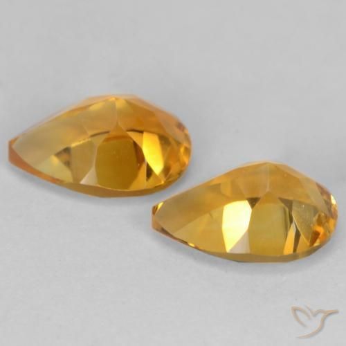 1.28克拉天然黄水晶，梨形，VVS-VS