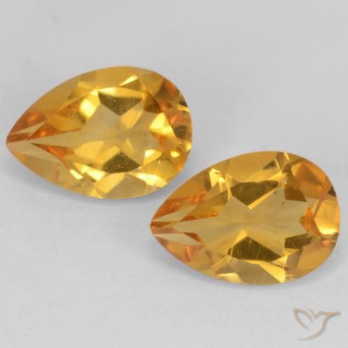1.39ctw 天然 深金橙色 黄水晶, 梨形, VVS-VS