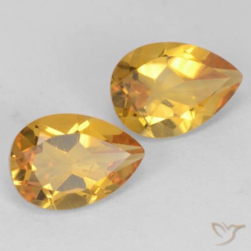 1.39克拉天然黄水晶，梨形，VVS-VS