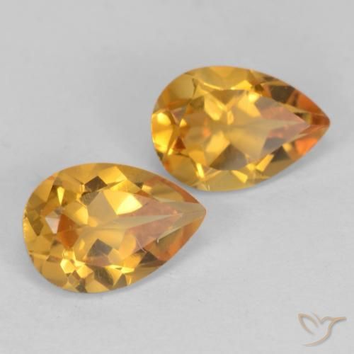 1.28克拉天然黄水晶，梨形，VVS-VS