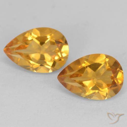 1.31ctw 天然 深金色 黄水晶, 梨形, VVS-VS
