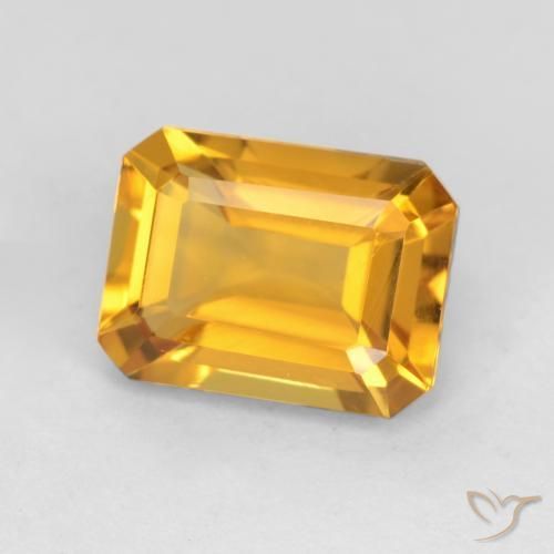 1.44ct 天然 深金橙色 黄水晶, 祖母绿式切割, VVS-VS