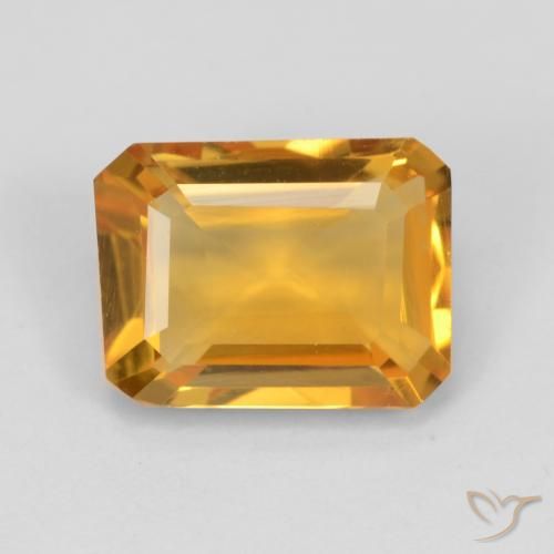 1.37ct 天然 中橙 黄水晶, 祖母绿式切割, VVS-VS
