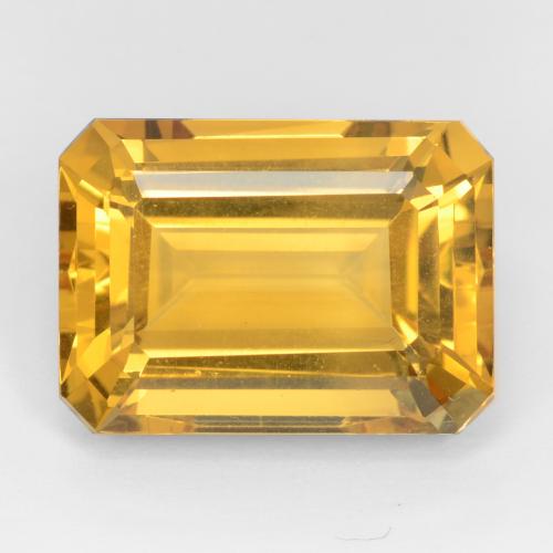 16.12克拉天然金色黄水晶，祖母绿式切割，18×13毫米，VVS-VS