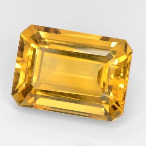 16.12克拉天然金色黄水晶，祖母绿式切割，18×13毫米，VVS-VS