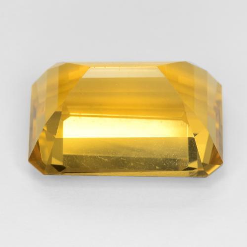 16.12克拉天然金色黄水晶，祖母绿式切割，18×13毫米，VVS-VS