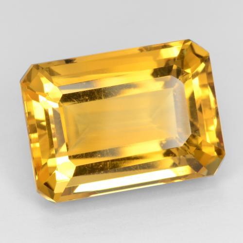 17.53克拉天然金色黄水晶，祖母绿式切割，18×13.1毫米，VVS-VS
