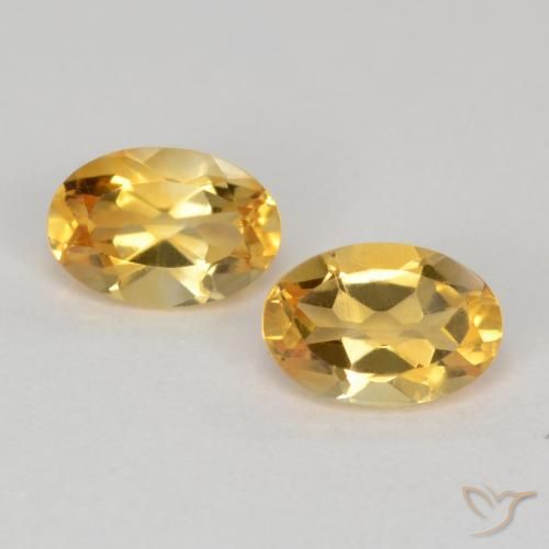 0.80ctw 天然 金橙色 黄水晶, 椭圆形, VS