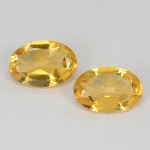 0.77天然金色黄水晶，椭圆形切割，6.1×4.1毫米，VS