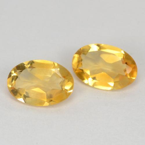 0.77天然金色黄水晶，椭圆形切割，6.1×4.1毫米，VS