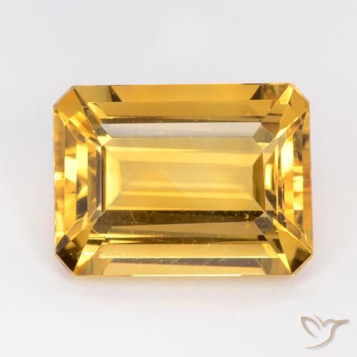 10.78ct 天然 金色 黄水晶, 祖母绿式切割, VVS-VS