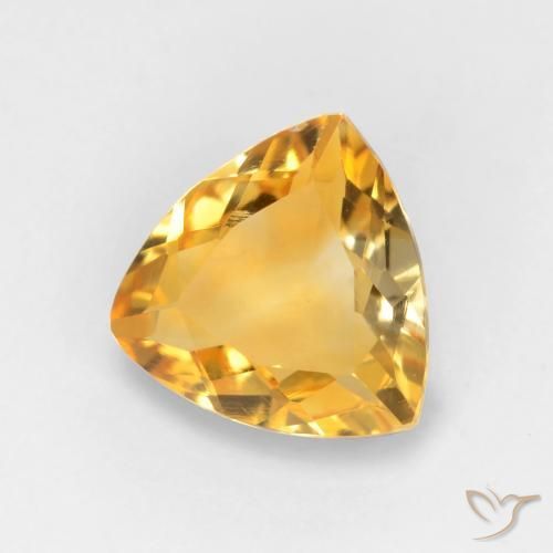 1.14克拉天然黄水晶，胖三角形，VVS-VS