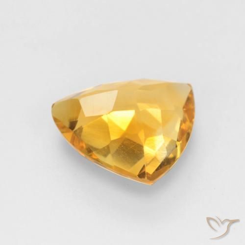 1.14克拉天然黄水晶，胖三角形，VVS-VS