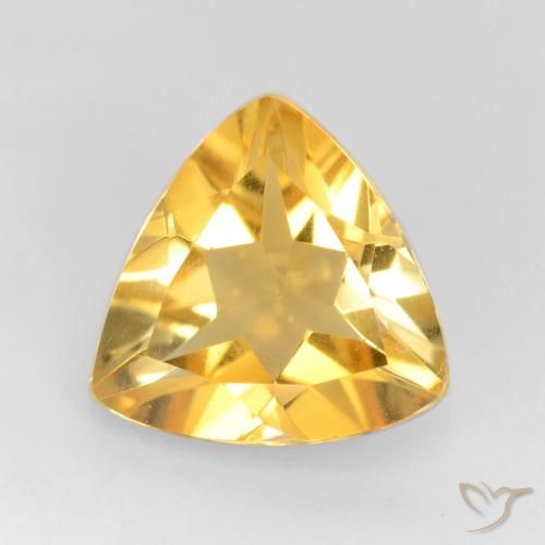 1.50ct 天然 中金 黄水晶, 胖三角形, VS